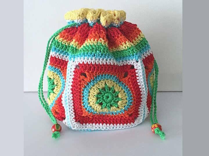 Häkelanleitung Schatzbeutel Häkelbeutel, kleine Granny-Square-Tasche