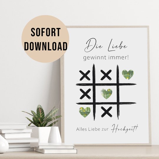 Poster GELDGESCHENK xxo HOCHZEIT Geschenk DOWNLOAD