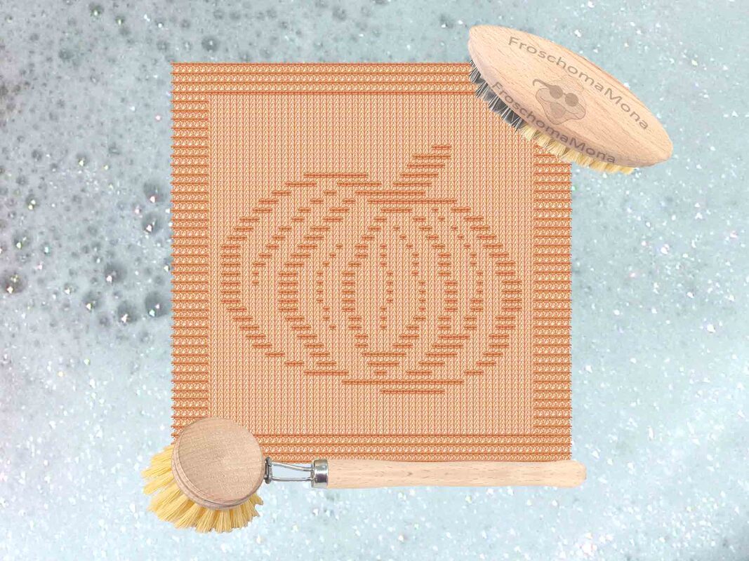 Strickmotiv „dicker Kürbis“ Deckchen Spültuch Serviette Halloween stricken