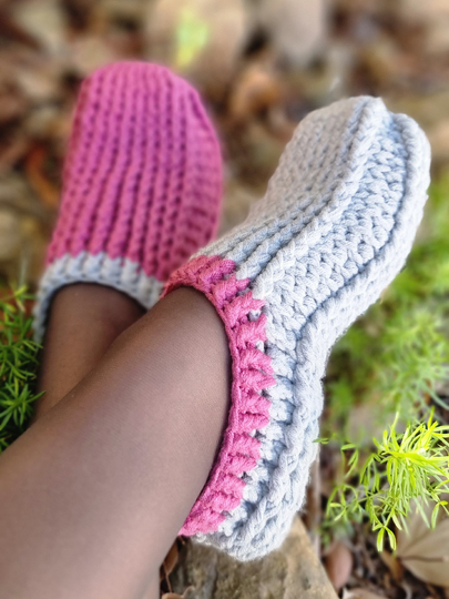 S.3 Häkelanleitung für Hausschuhe. PDF auf Englisch und Deutsch.