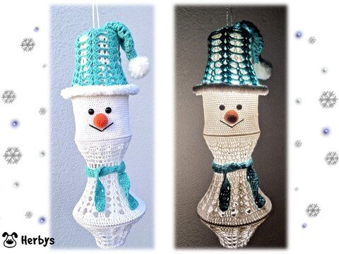 Häkelanleitung Lampion "Schneemann"