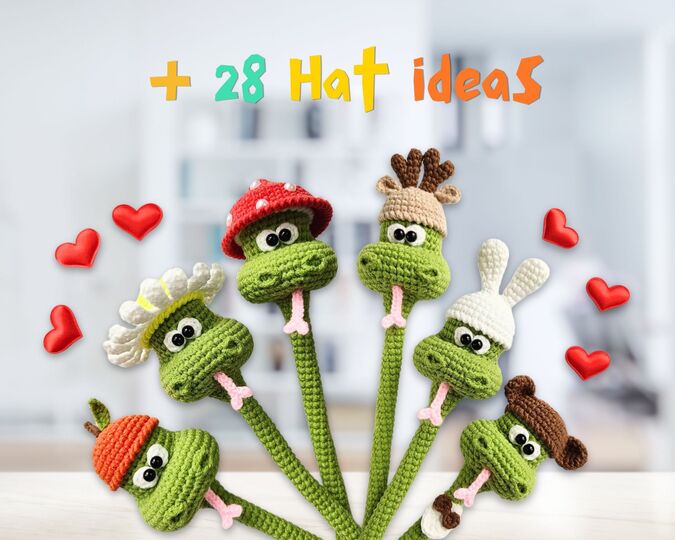 347 Snake Cable tie, Lucky charm, Plant decor, Napkin ring Knittoy