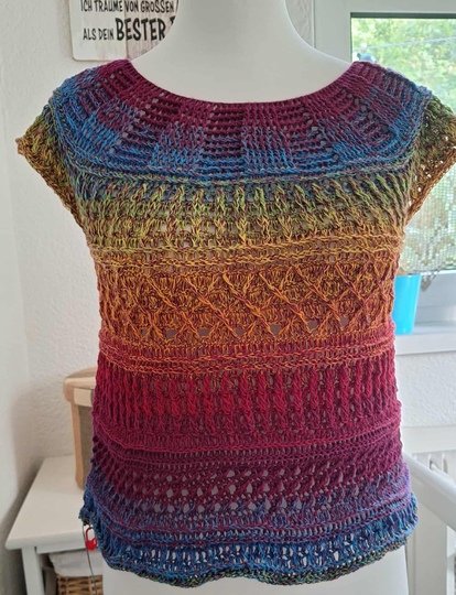 Pullover oder Shirt Arroyo mit tollem Mustermix, Häkelanleitung