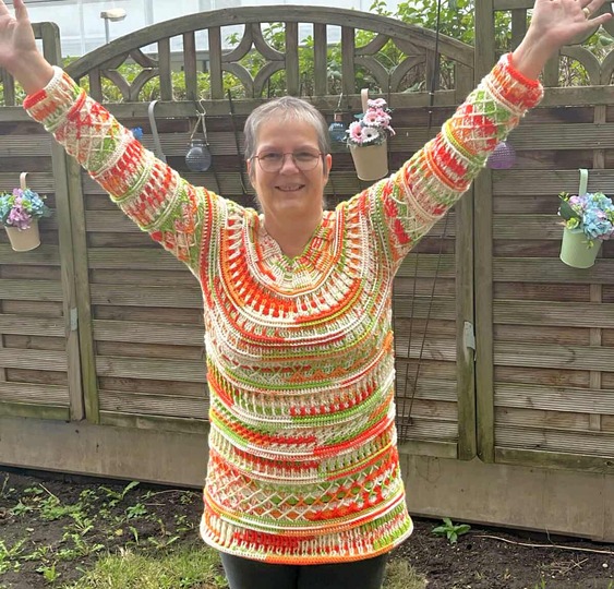 Pullover oder Shirt Arroyo mit tollem Mustermix, Häkelanleitung