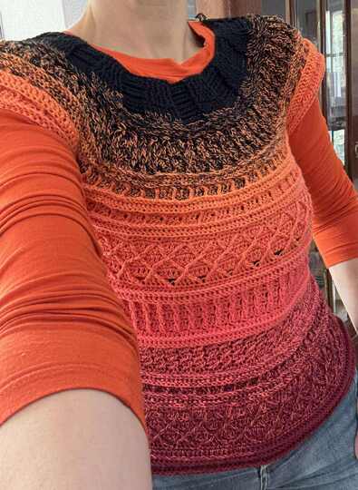 Pullover oder Shirt Arroyo mit tollem Mustermix, Häkelanleitung