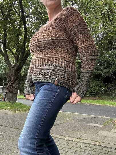Pullover oder Shirt Arroyo mit tollem Mustermix, Häkelanleitung
