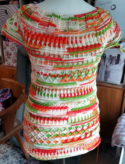 Pullover oder Shirt Arroyo mit tollem Mustermix, Häkelanleitung