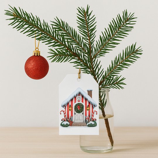 Christmas Candy Cane House – Festive Holiday Illustration PNG