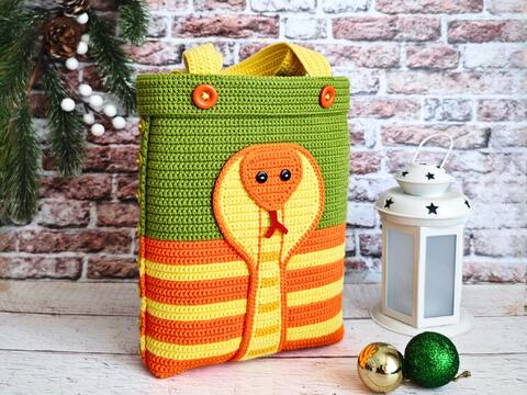 350 Hand Bag Pattern Cobra Snake. Perfect Beginner-Friendly Zabelina