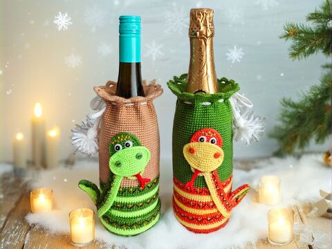 351 Bottle bag Snake Boa Serpent Bottle Cover for Water, Wine & Champagne