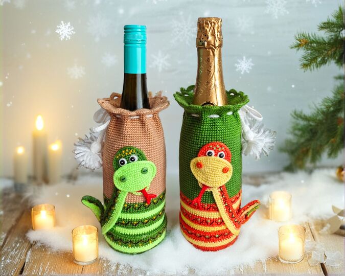 351 Bottle bag Snake Boa Serpent Bottle Cover for Water, Wine & Champagne