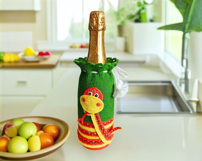 351 Bottle bag Snake Boa Serpent Bottle Cover for Water, Wine & Champagne