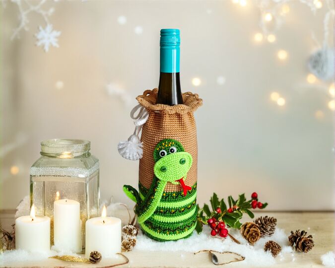 351 Bottle bag Snake Boa Serpent Bottle Cover for Water, Wine & Champagne