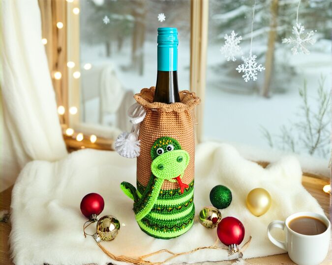 351 Bottle bag Snake Boa Serpent Bottle Cover for Water, Wine & Champagne