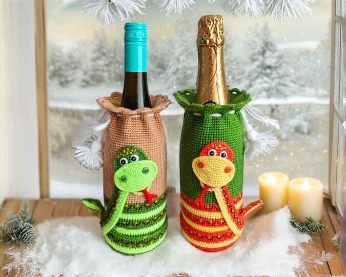 351 Bottle bag Snake Boa Serpent Bottle Cover for Water, Wine & Champagne