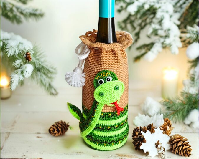 351 Bottle bag Snake Boa Serpent Bottle Cover for Water, Wine & Champagne