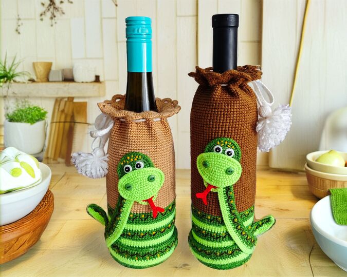 351 Bottle bag Snake Boa Serpent Bottle Cover for Water, Wine & Champagne