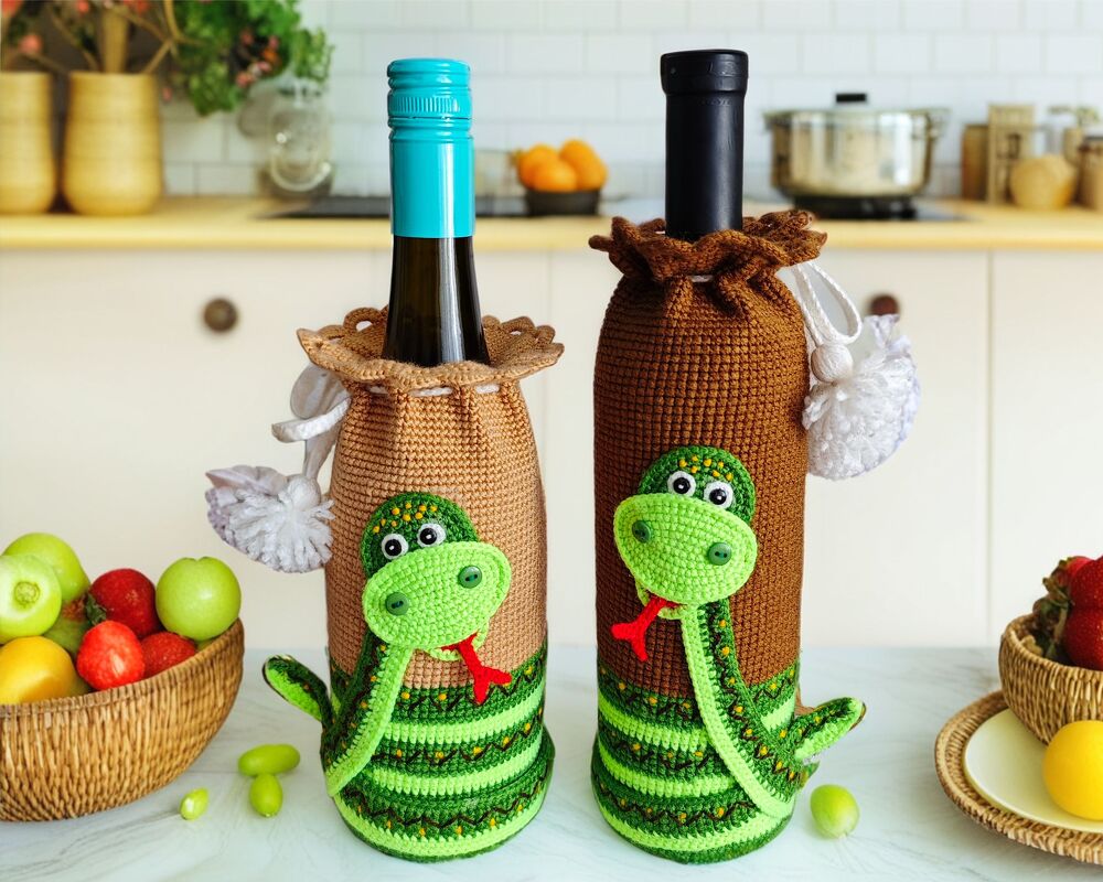 351 Bottle bag Snake Boa Serpent Bottle Cover for Water, Wine & Champagne - Image 3