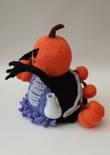 TeaCosyFolk's Halloween Pumpkin Reaper Tea Cosy Knitting Pattern