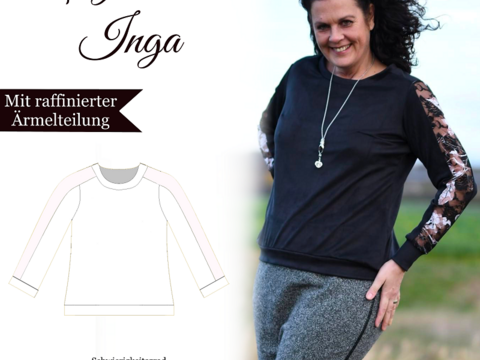 Langarmshirt Inga - Gr 32-64 - E-Book und Nähanleitung