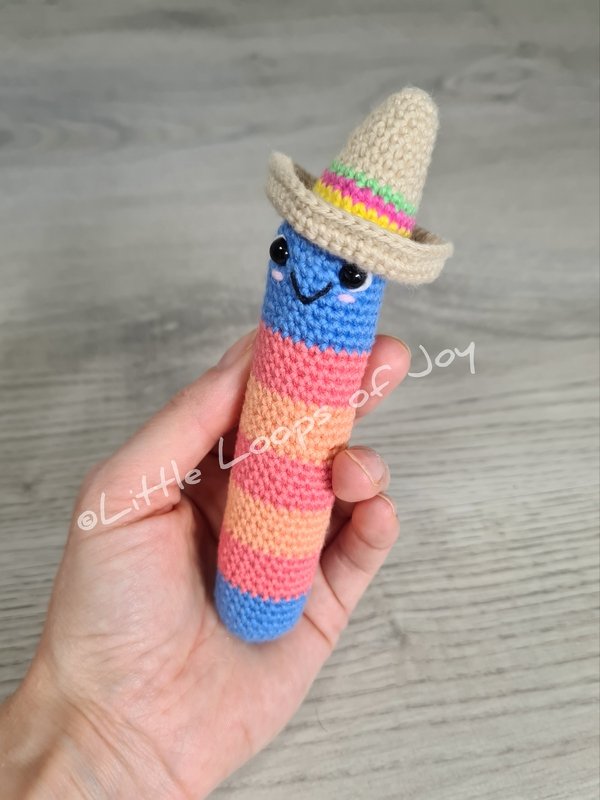 Crochet Pattern Chunky Worm With Sombrero "Jimmy" - Image 2