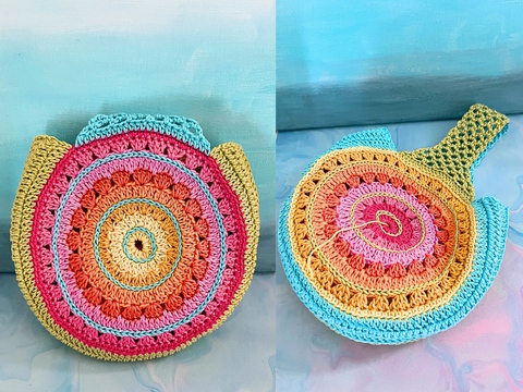 Crochet Pattern Wristbag Yarn cake Bag, Yarn Holder Project Bag, PDF