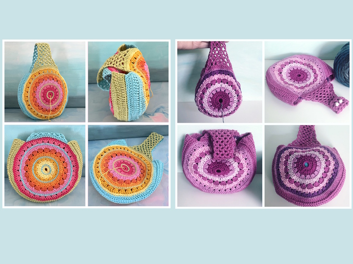 Crochet Pattern Wristbag Yarn cake Bag, Yarn Holder Project Bag, PDF