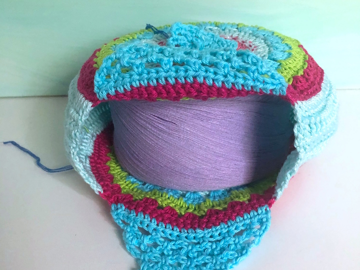 Crochet Pattern Wristbag Yarn cake Bag, Yarn Holder Project Bag, PDF