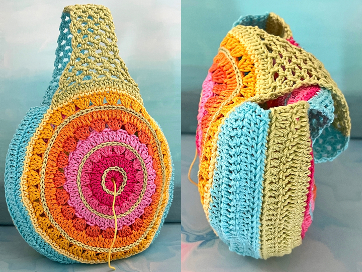 Crochet Pattern Wristbag Yarn cake Bag, Yarn Holder Project Bag, PDF