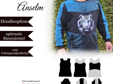 Herren Sweatshirt "Anselm" - 44-64 - E-Book und Nähanleitung