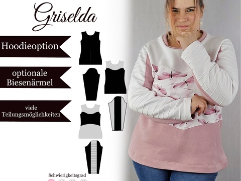 Damen Sweatshirt "Griselda" - 34-60 - E-Book und Nähanleitung