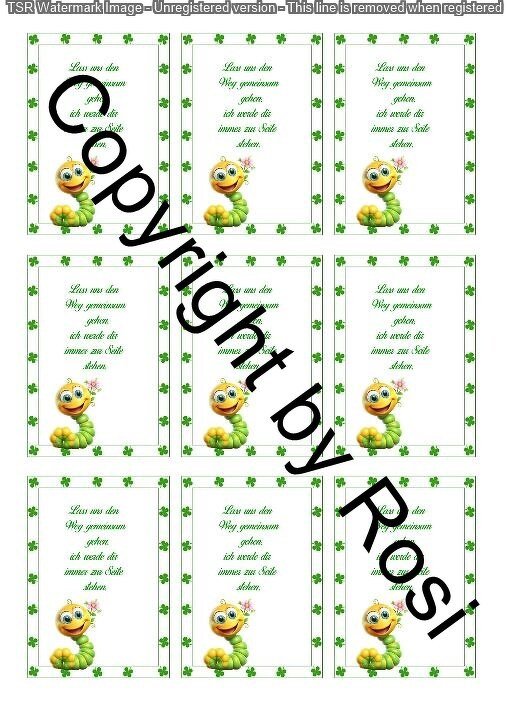 Karten zum Beilegen für Sorgen- und Glückwürmchen - einfach ausdrucken