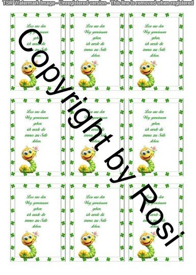 Karten zum Beilegen für Sorgen- und Glückwürmchen - einfach ausdrucken