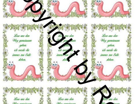 Karten zum Beilegen für Sorgen- und Glückwürmchen - einfach ausdrucken