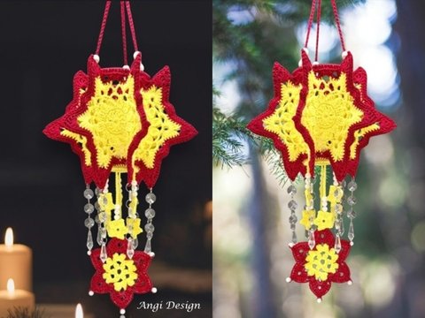 Häkelanleitung Sternchen Lampion "Lucy" , weihnachtliche Laterne