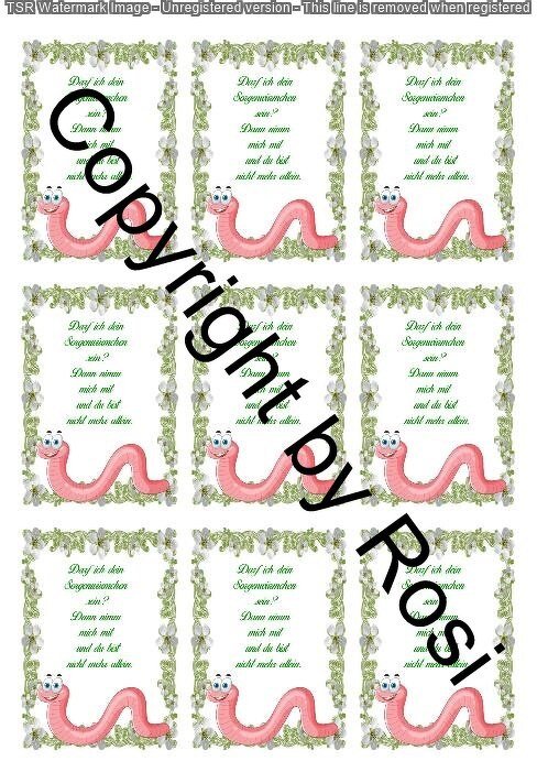 Karten zum Beilegen für Sorgen- und Glückwürmchen - einfach ausdrucken