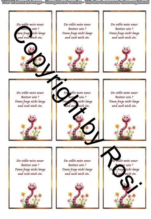 Karten zum Beilegen für Sorgen- und Glückwürmchen - einfach ausdrucken