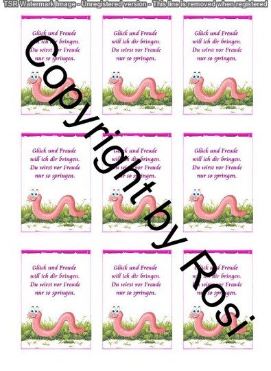 Karten zum Beilegen für Sorgen- und Glückwürmchen - einfach ausdrucken