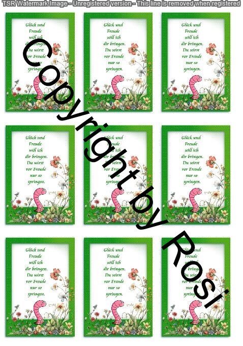 Karten zum Beilegen für Sorgen- und Glückwürmchen - einfach ausdrucken