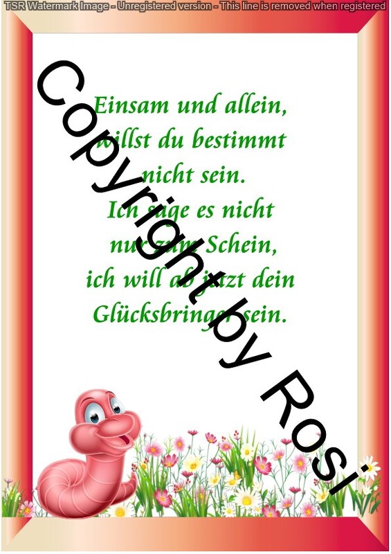 Sorgenwürmchen - Glückswürmchen - Sprüche - Kärtchen - Karte