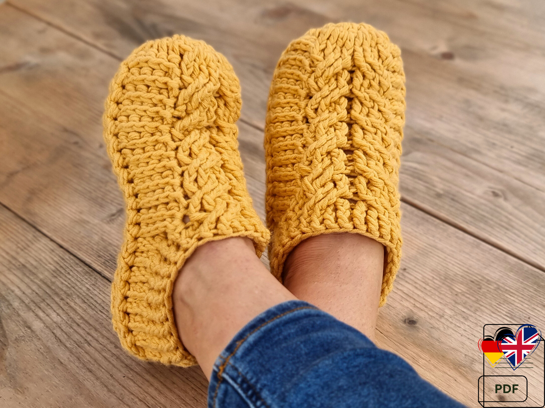 S.26 Crochet slippers. Pattern PDF in English and German.