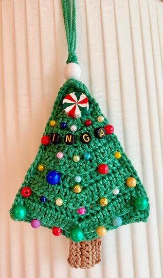 Crochet Pattern – Little Christmas Tree Ornament / DIY Xmas gift (US terms)