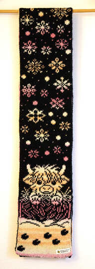 Strickanleitung Kinderschal "Abenteuer im Schneegestöber" Highland Cow