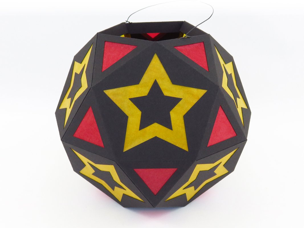 St. Martins-Laterne, rund, mit Sternen – Bastelanleitung und Vorlagen