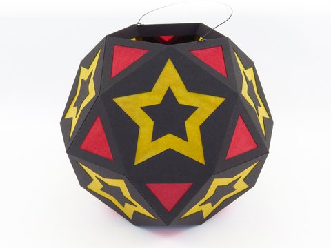 St. Martins-Laterne, rund, mit Sternen – Bastelanleitung und Vorlagen