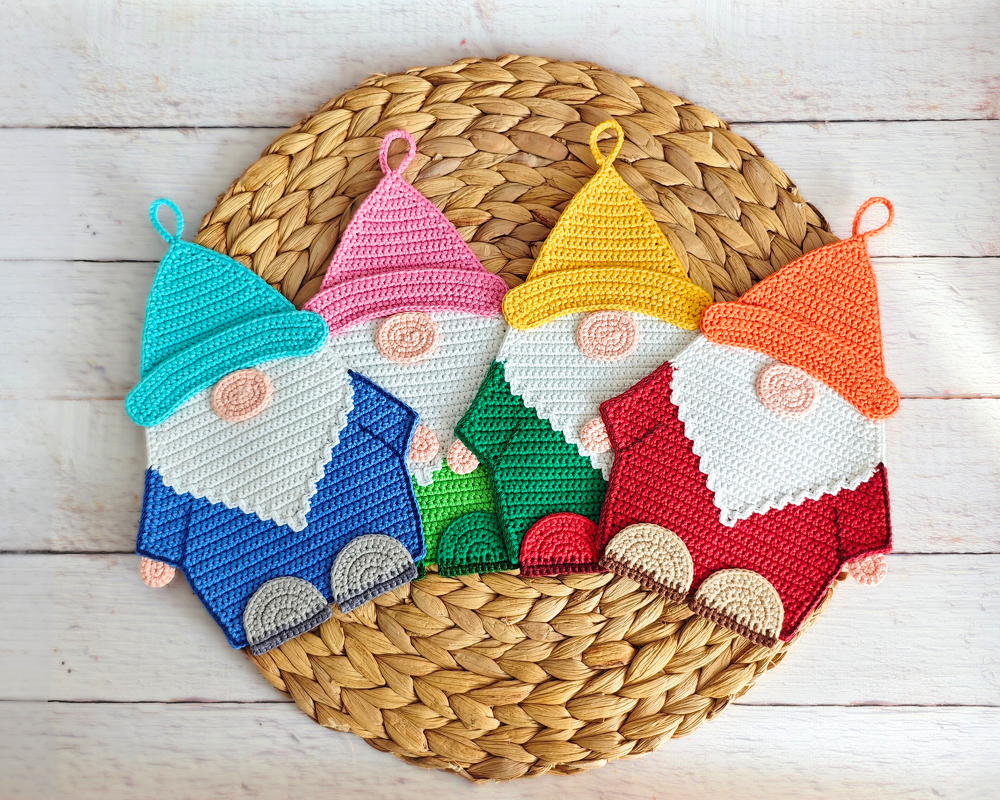 358 Easter Gnome decor, washcloth, potholder, table mat, hot pad - Image 9