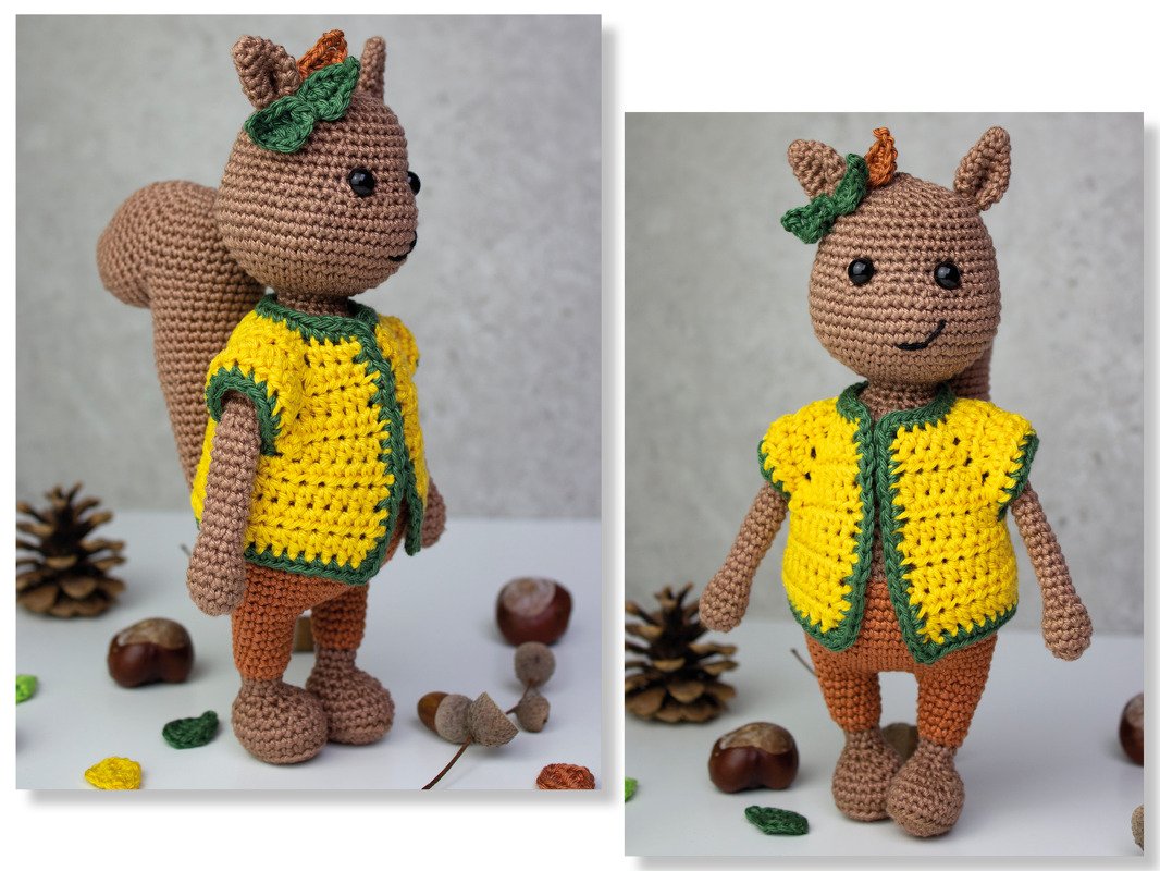 Herbst-Wummel Eichhörnchen - Häkelanleitung von CaroKunterbunt