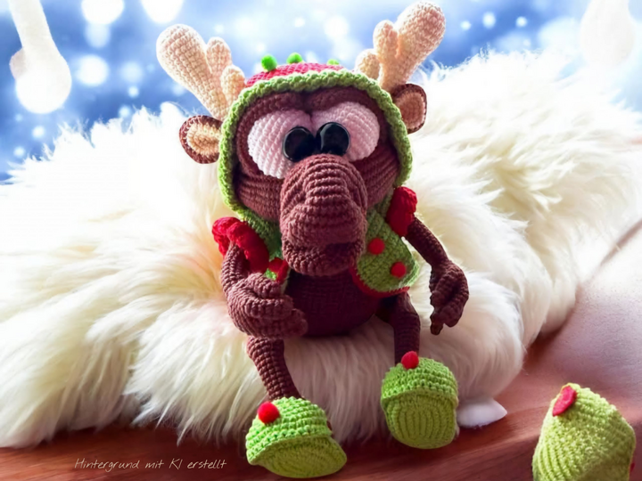 Häkelanleitung Rentier Rüdiger