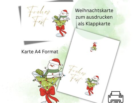 Weihnachtskarte 2 zum Ausdrucken