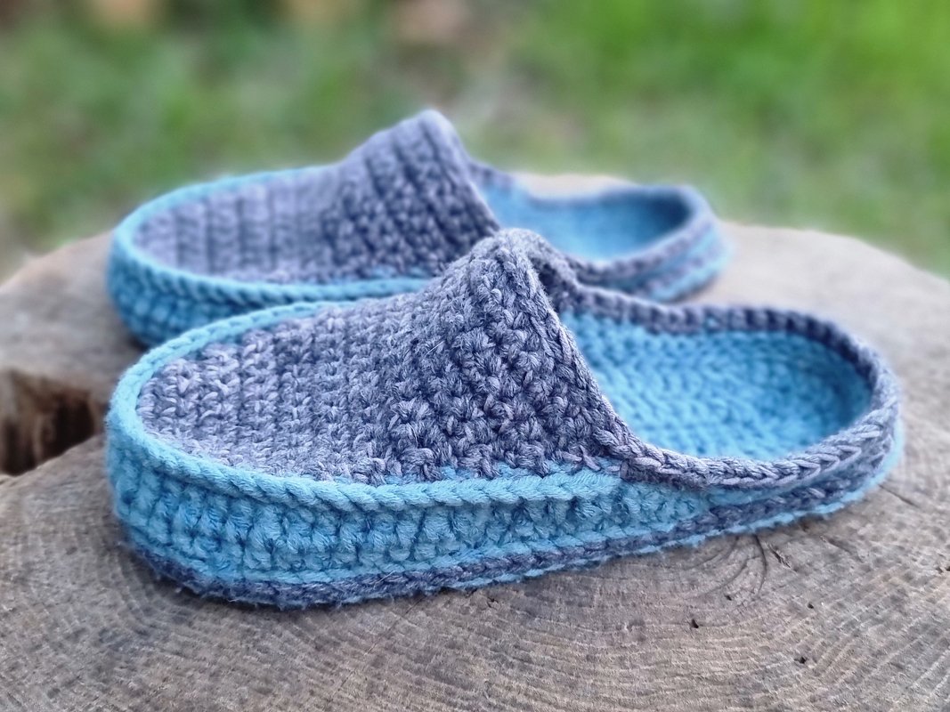 S11 Warme Herren-Hausschuhe. Häkelanleitung PDF auf Englisc und Deutsch - Bild 4